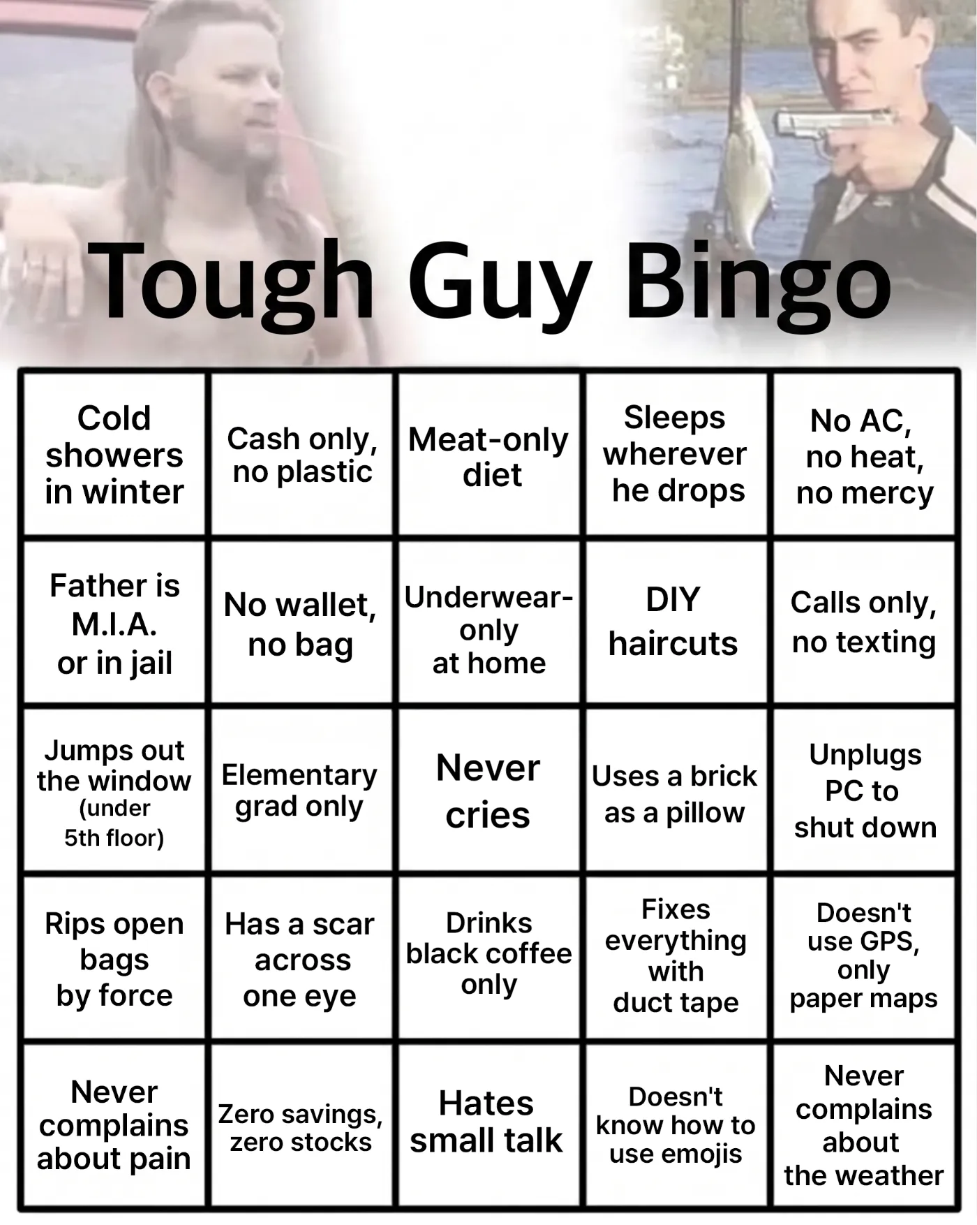 Tough Guy Bingo 배경 주제 이미지 미리보기