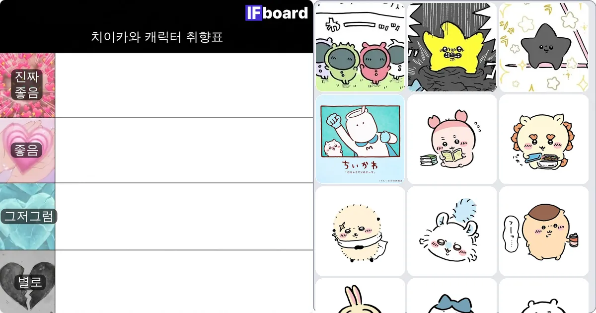 치이카와 캐릭터 취향표 만들기